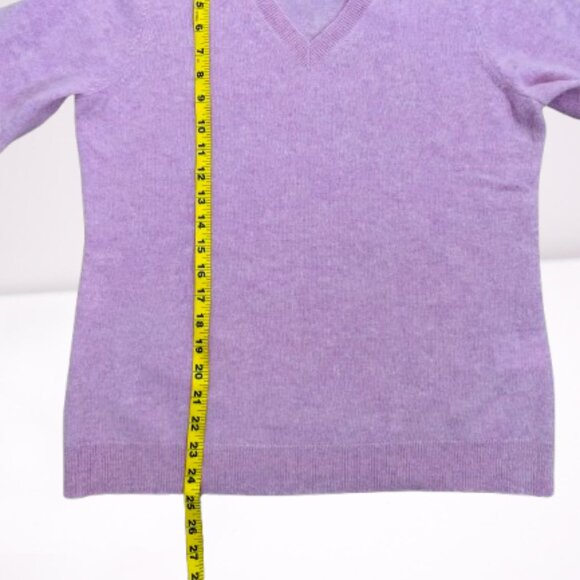 Charter Club NWOT 100% Luxury Cashmere V-Neck Pullover Sweater L Pink lavender - Picture 8 of 9